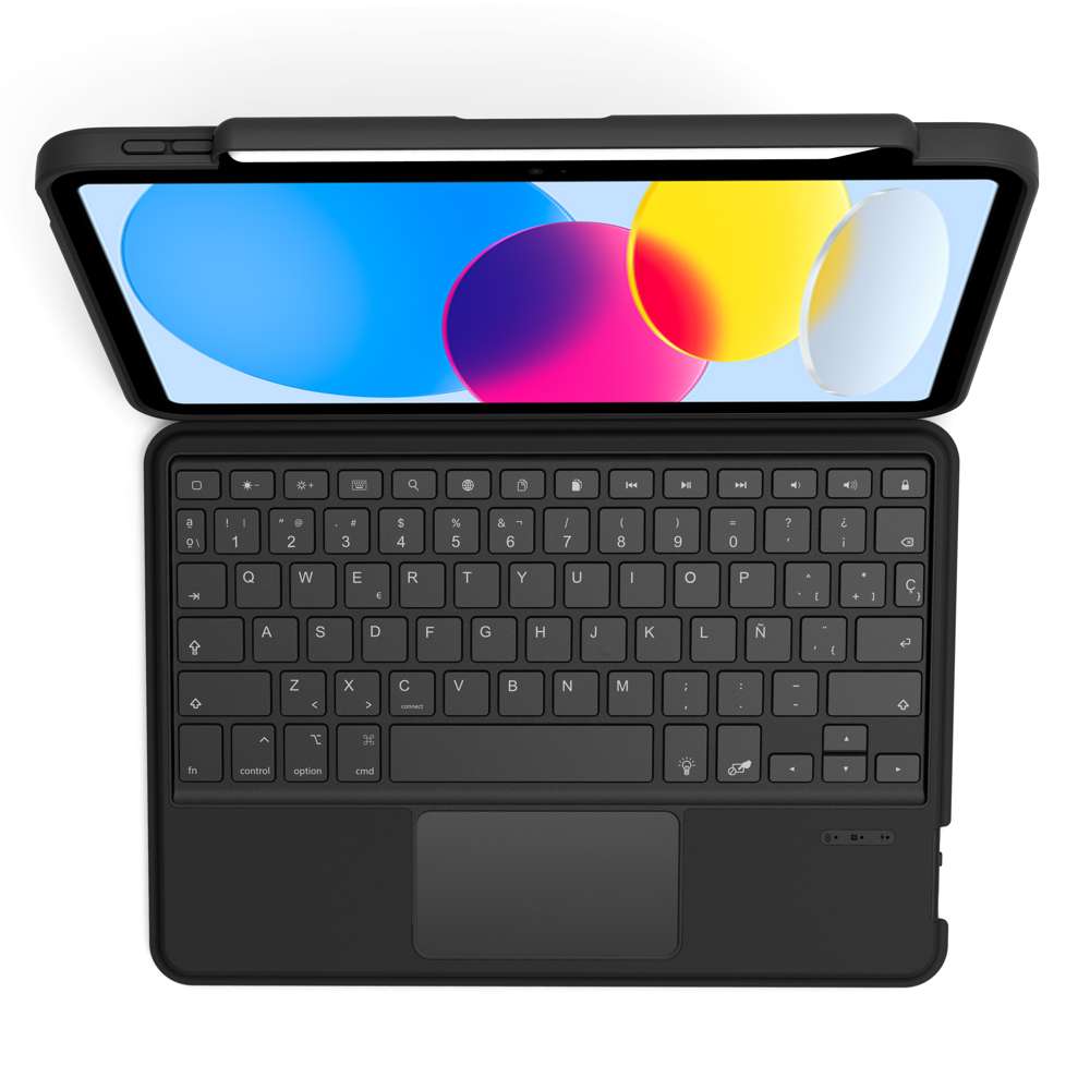 Bluetooth Tablet Tastatur Hülle - Apple iPad 10.9 Zoll (2022) - Dunkelgrau