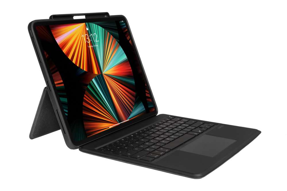 Bluetooth Tablet Tastatur Hülle - Apple iPad Pro 12.9 Zoll (2021) - Dunkelgrau