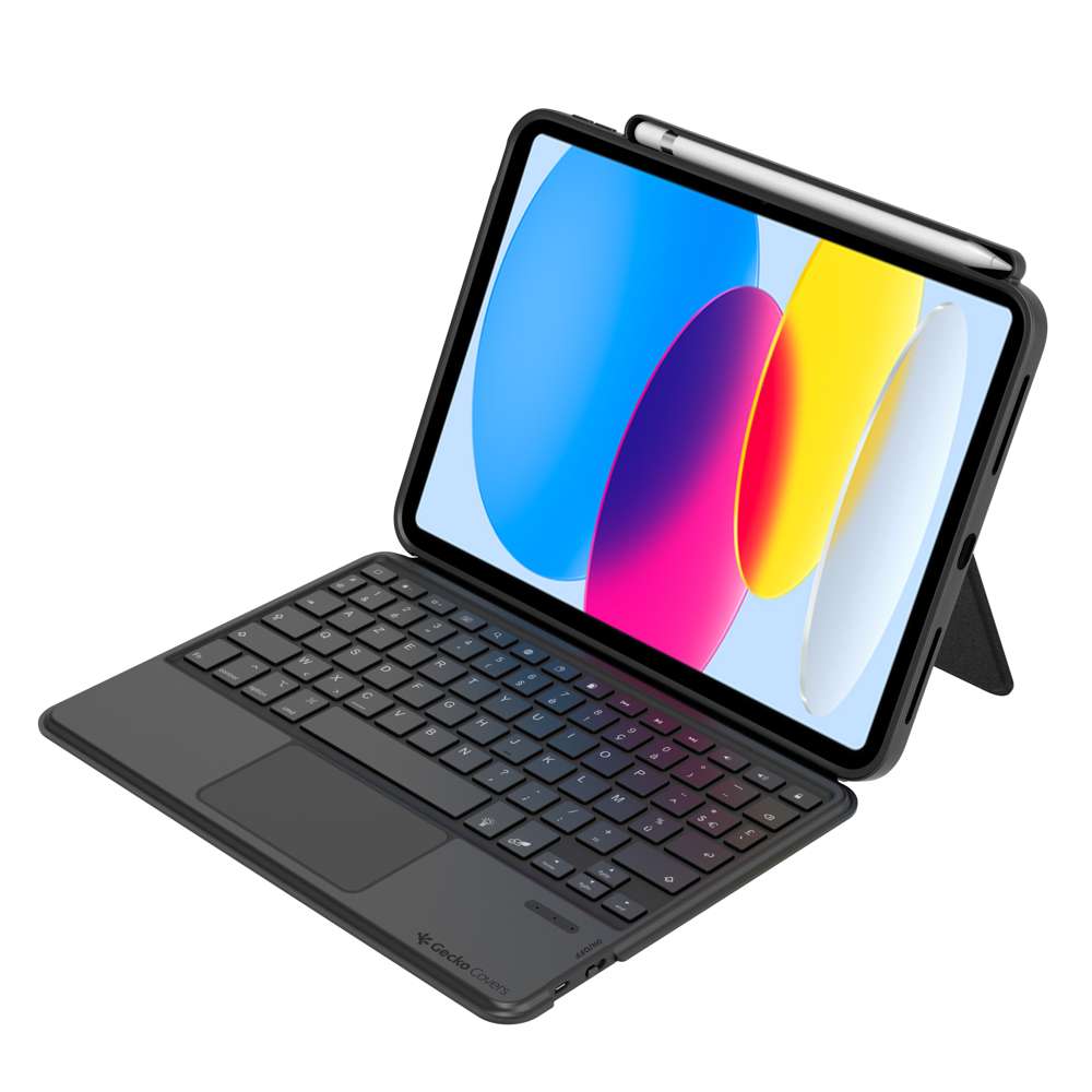 Bluetooth Tablet Tastatur Hülle - Apple iPad 10.9 Zoll (2022) - Dunkelgrau